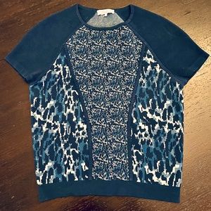 Parker Jenna Jacquard Knit Top, Sz xs